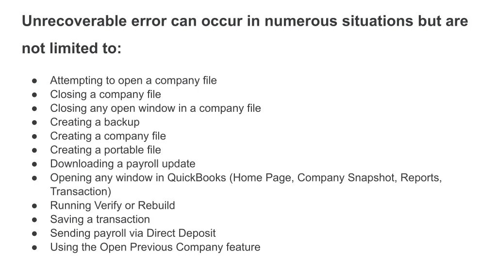 PPT - How to Fix Quickbooks Unrecoverable Error PowerPoint Presentation ...