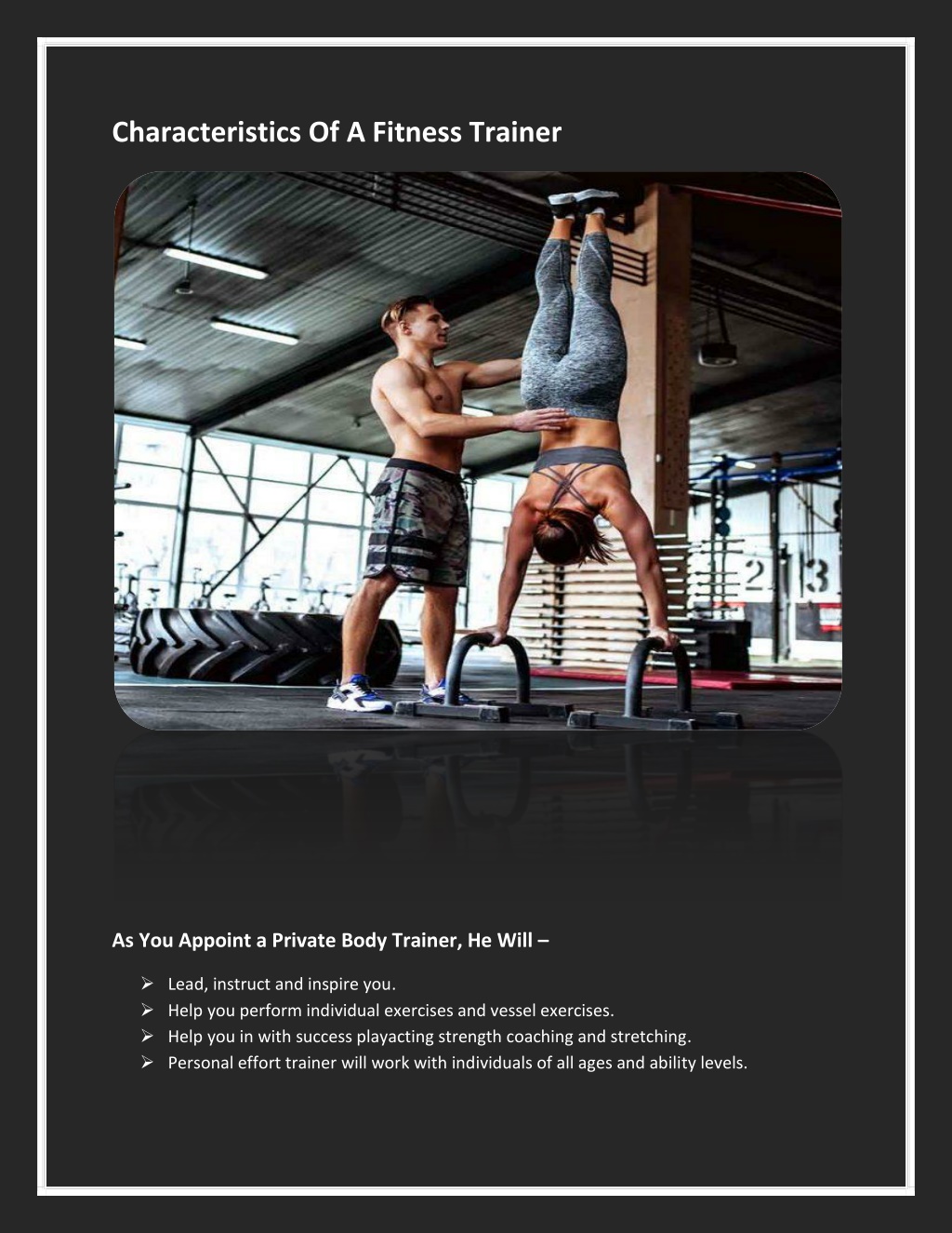 Ppt - Indulgent Roles And Chacteristics Of A Personal Body Trainer 