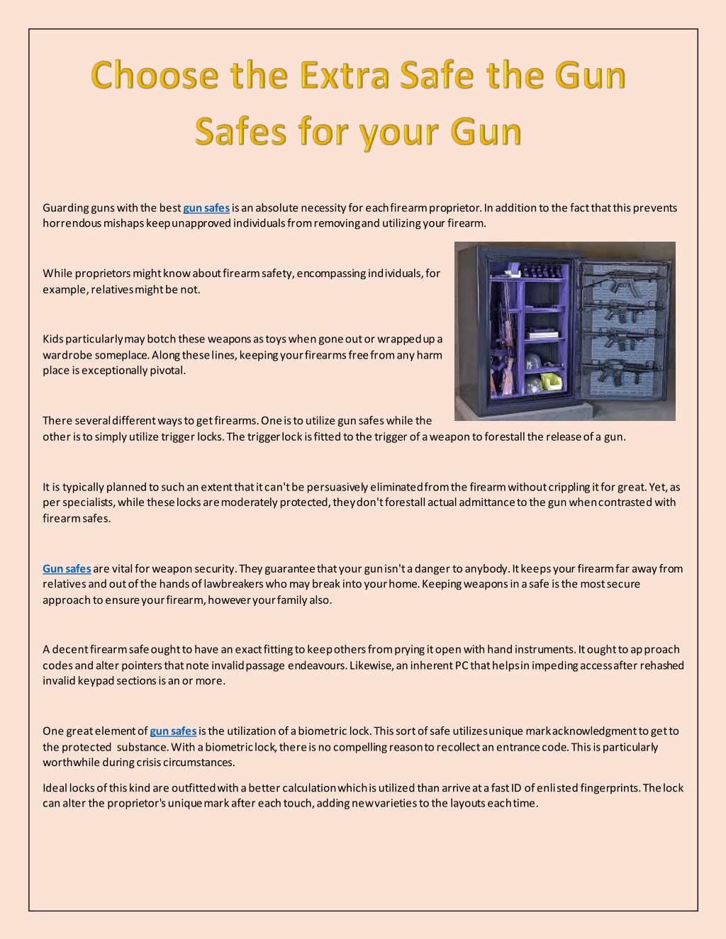 PPT - Choose the Extra Safe the Gun Safes for your Gun PowerPoint ...