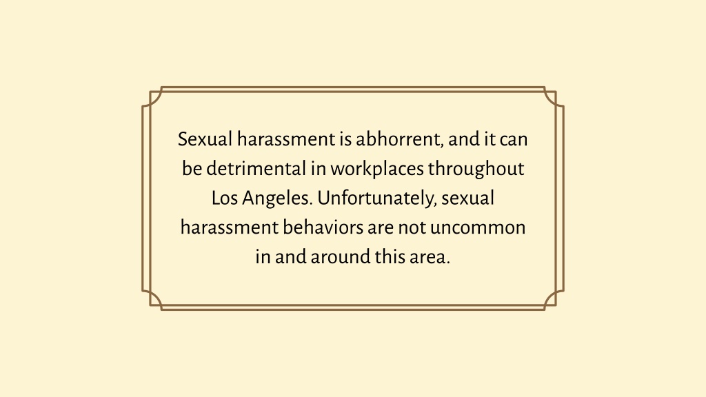 Ppt Understanding Sexual Harassment Behaviors In The Los Angeles Workplace Powerpoint 0751