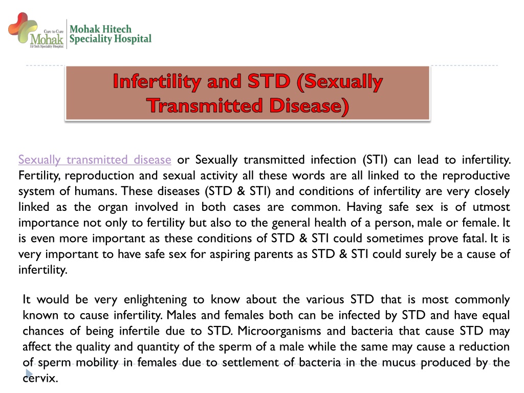 Ppt Infertility And Std Sexually Transmitted Disease Powerpoint