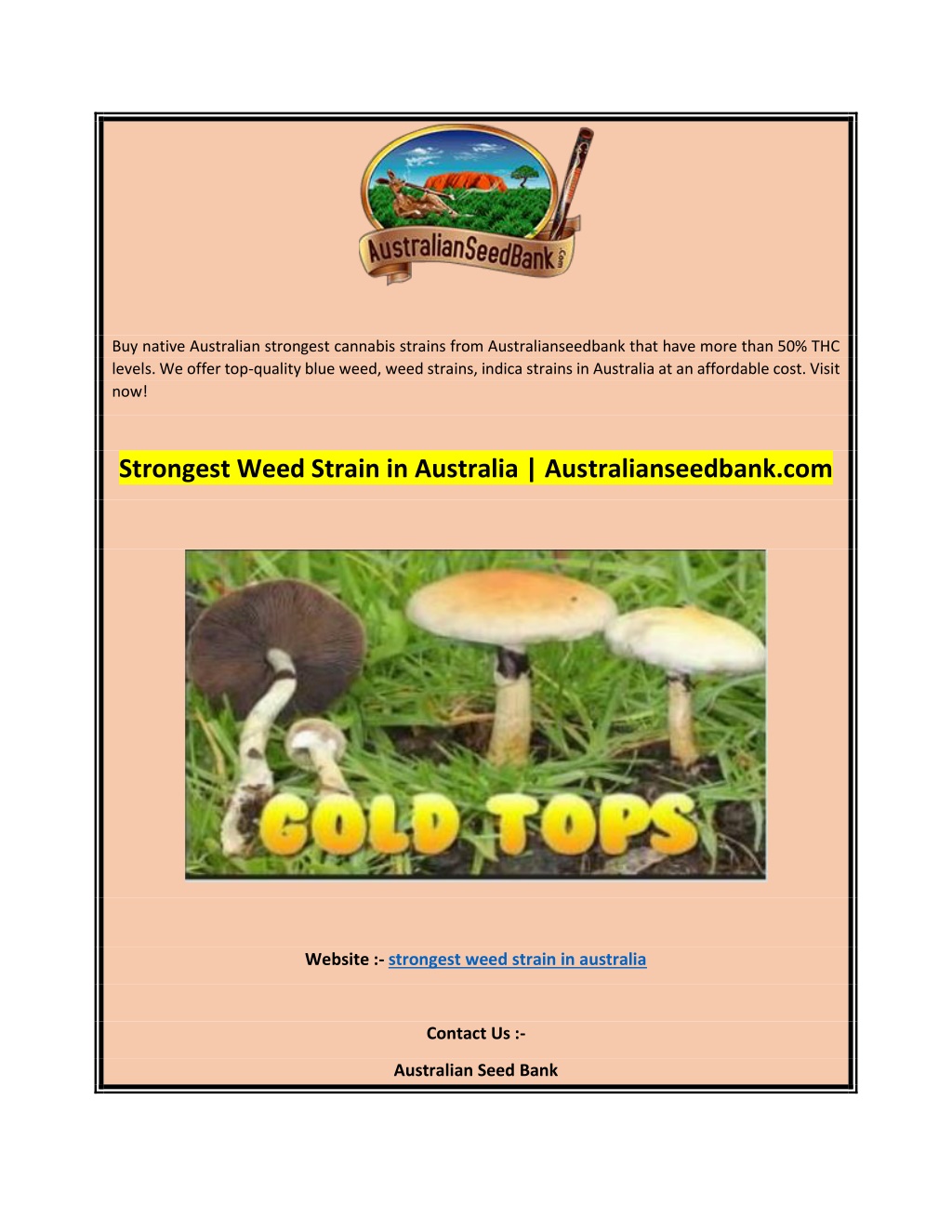 PPT - Strongest Weed Strain In Australia Australianseedbank PowerPoint ...