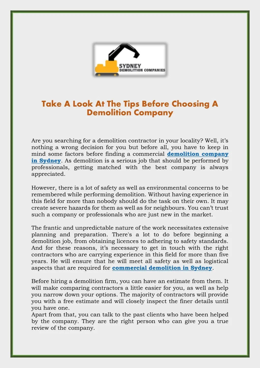 PPT - Take A Look At The Tips Before Choosing A Demolition Company ...