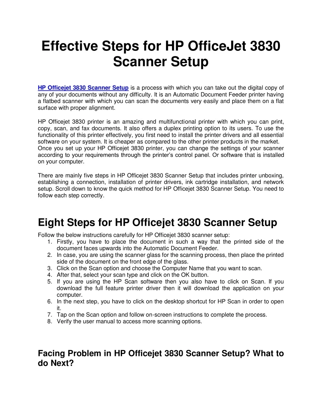 PPT Effective Steps for HP OfficeJet 3830 Scanner Setup PowerPoint