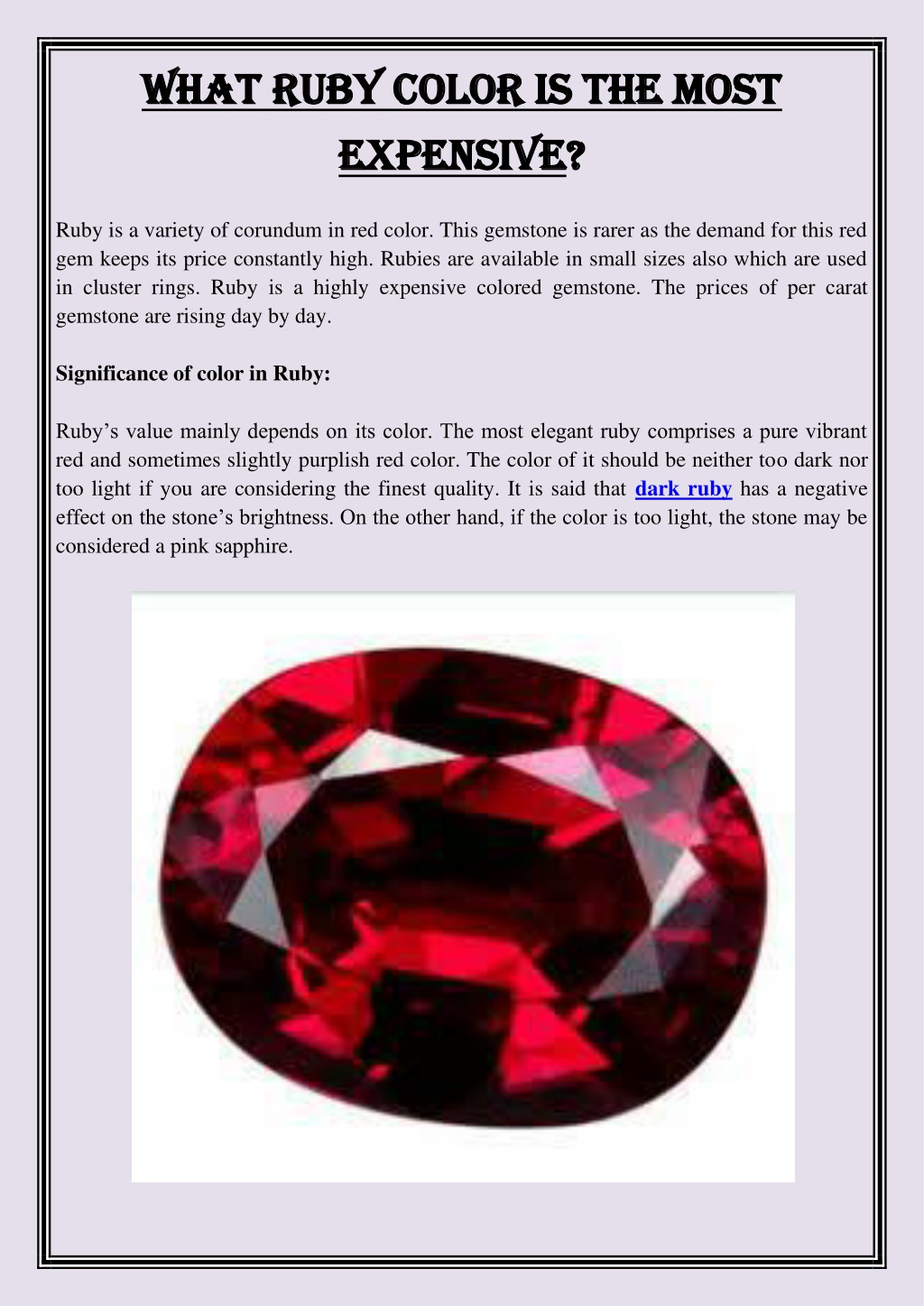 PPT - What Ruby Color is the most expensive PowerPoint Presentation, free  download - ID:10506534