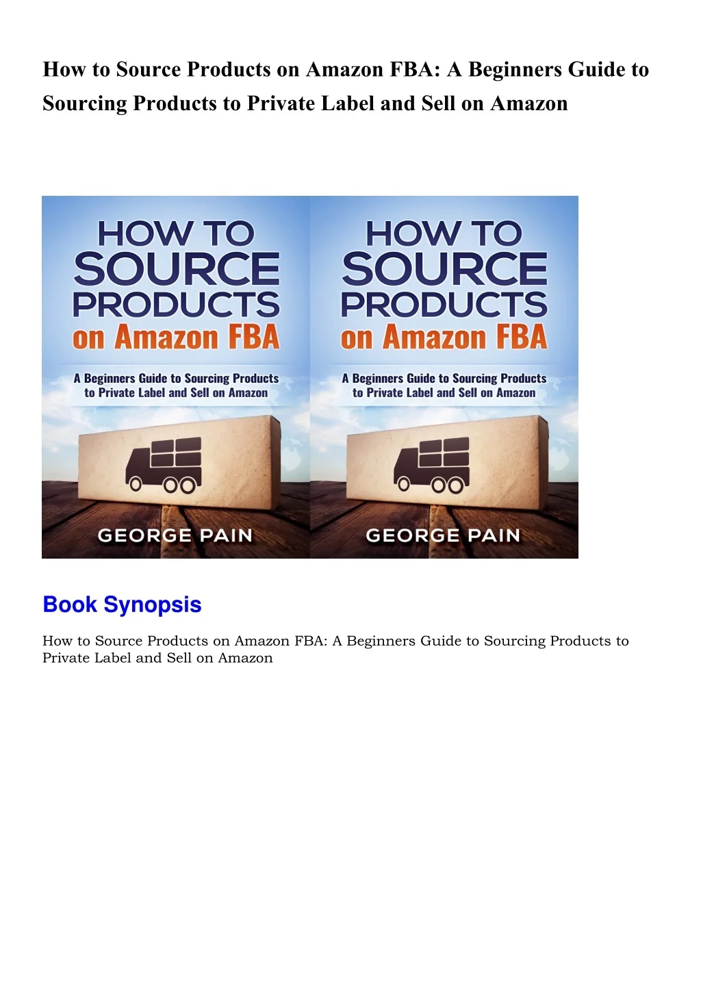 PPT - BEST BOOK How to Source Products on Amazon FBA A Beginners Guide ...
