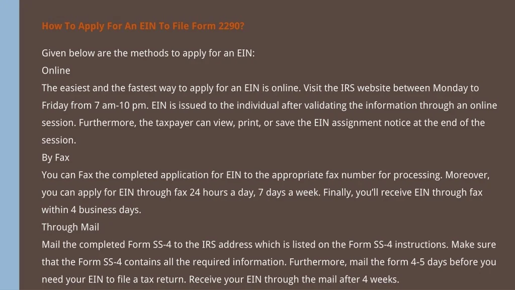 PPT - 2290 Online | 2290 Highway Use Tax | IRS 2290 Form | Form 2290 ...