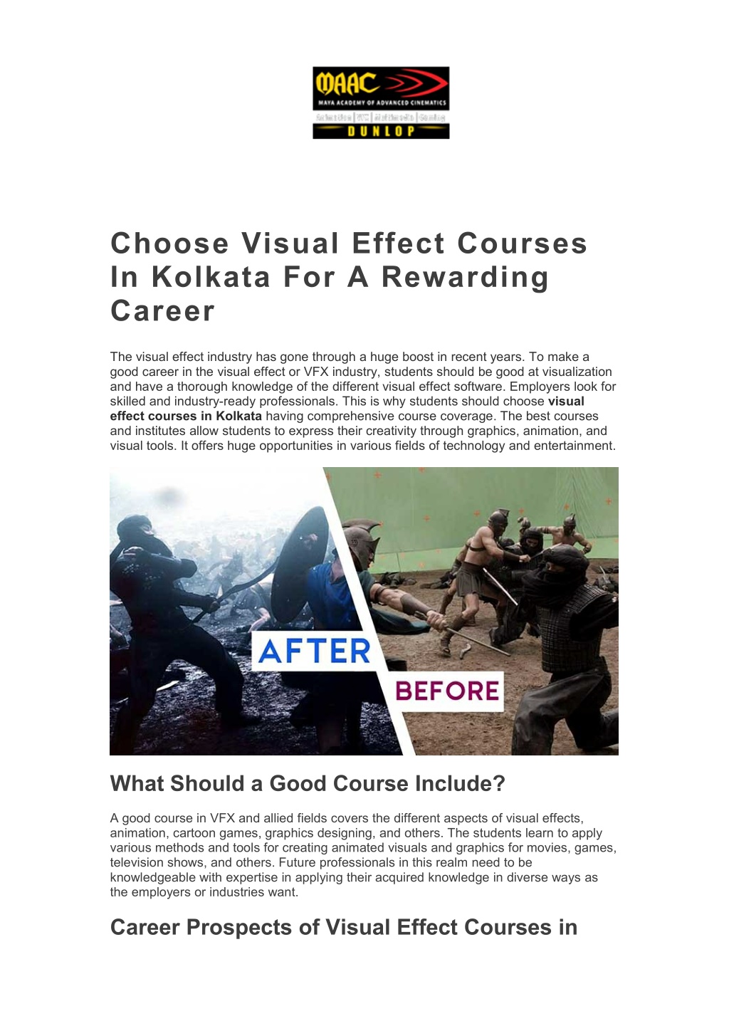 PPT Choose Visual Effect Courses In Kolkata For A Rewarding Career