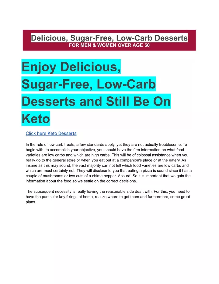 PPT - _Sugar Free, Low Carb Desserts PowerPoint ...