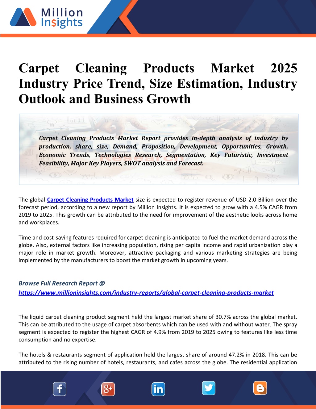 PPT Carpet Cleaning Products Market 2025 Global Leading Players