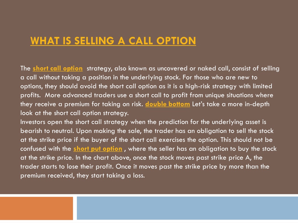 what is selling a call option mean