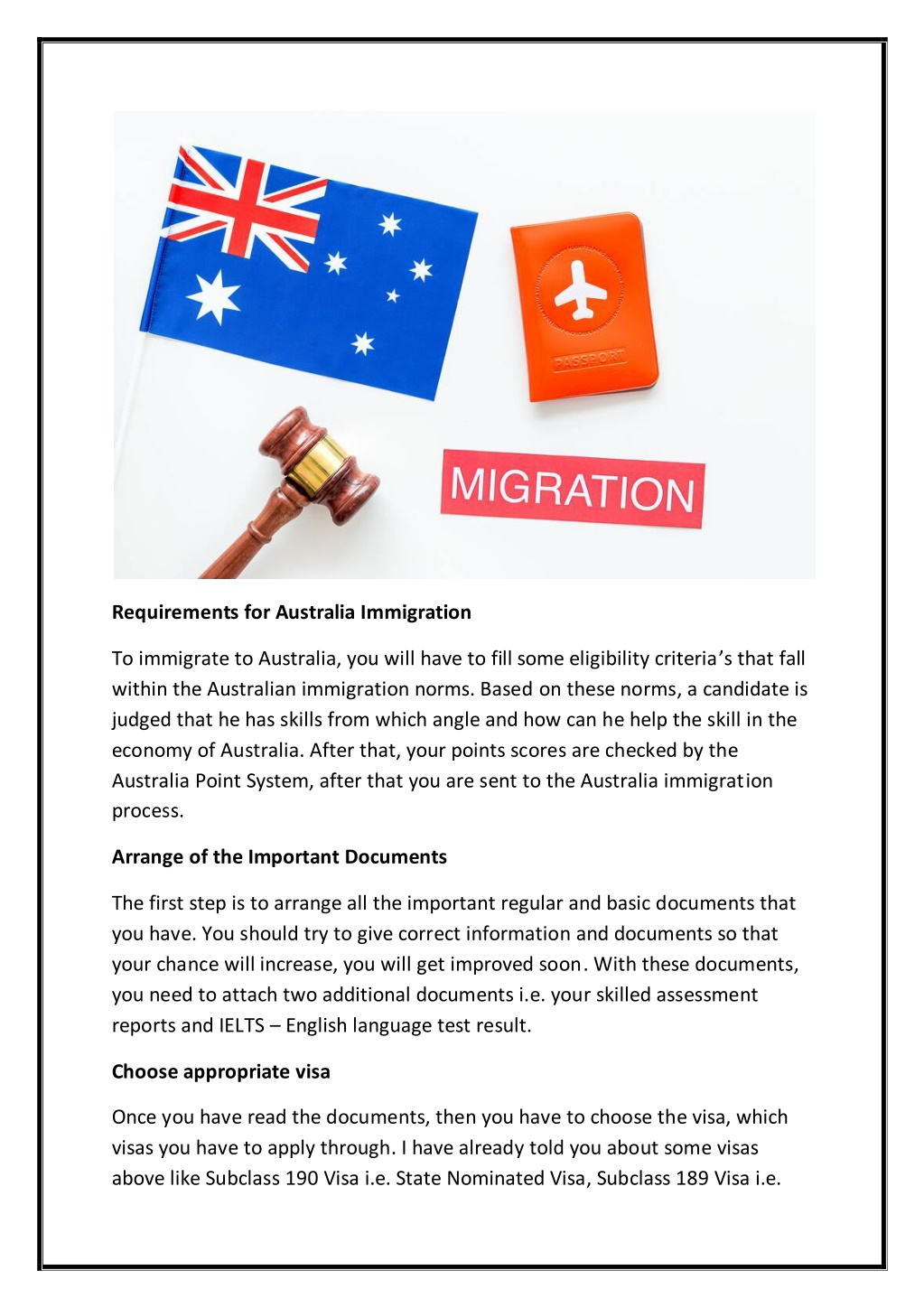 PPT What are the different Australia immigration requirements