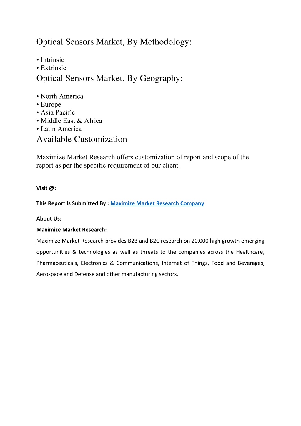 Ppt Optical Sensors Market Powerpoint Presentation Free Download