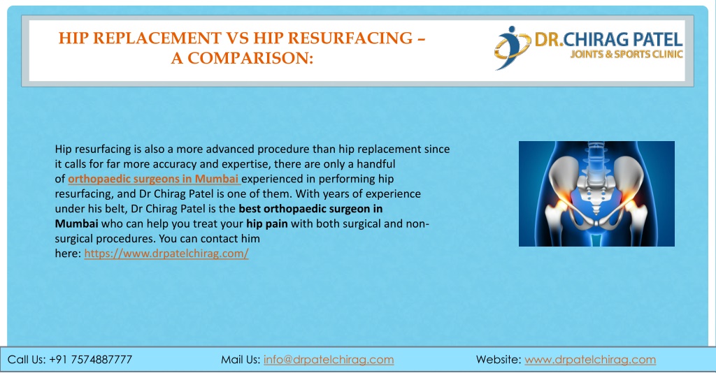 Ppt Hip Replacement Vs Hip Resurfacing A Comparison Drchirag Patel Powerpoint Presentation 4158