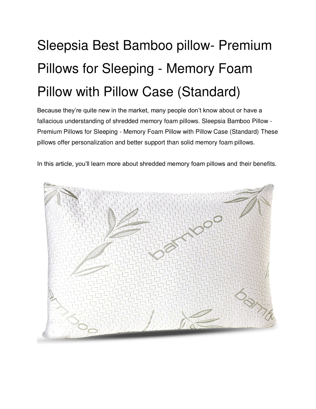 Are bamboo pillows outlet good for you