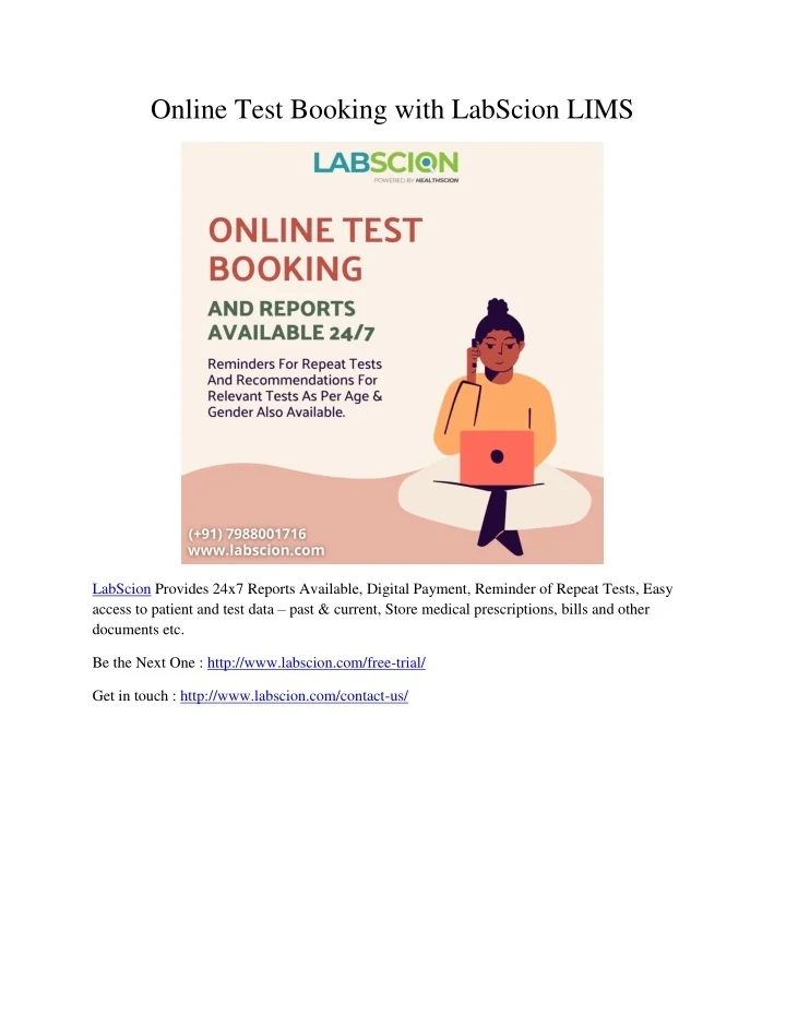 PPT Online Test Booking with LabScion LIMS PowerPoint Presentation
