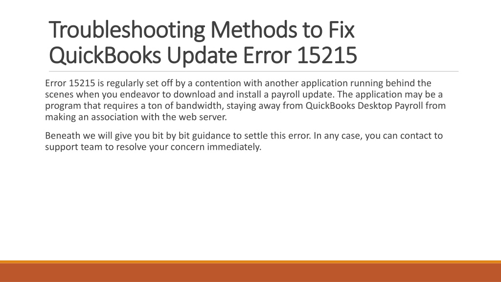 Ppt Fix Quickbooks Update Error How To Fix Quickbooks Error Powerpoint