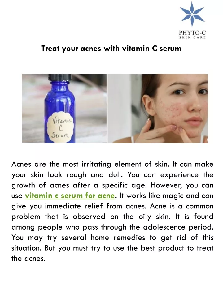 PPT - Treat your acnes with vitamin C serum PowerPoint Presentation ...