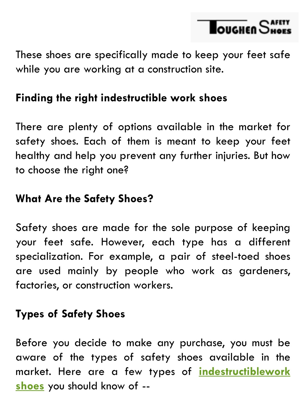 PPT - A Complete Guide to Safety Shoes - Indestructible Work Shoes ...