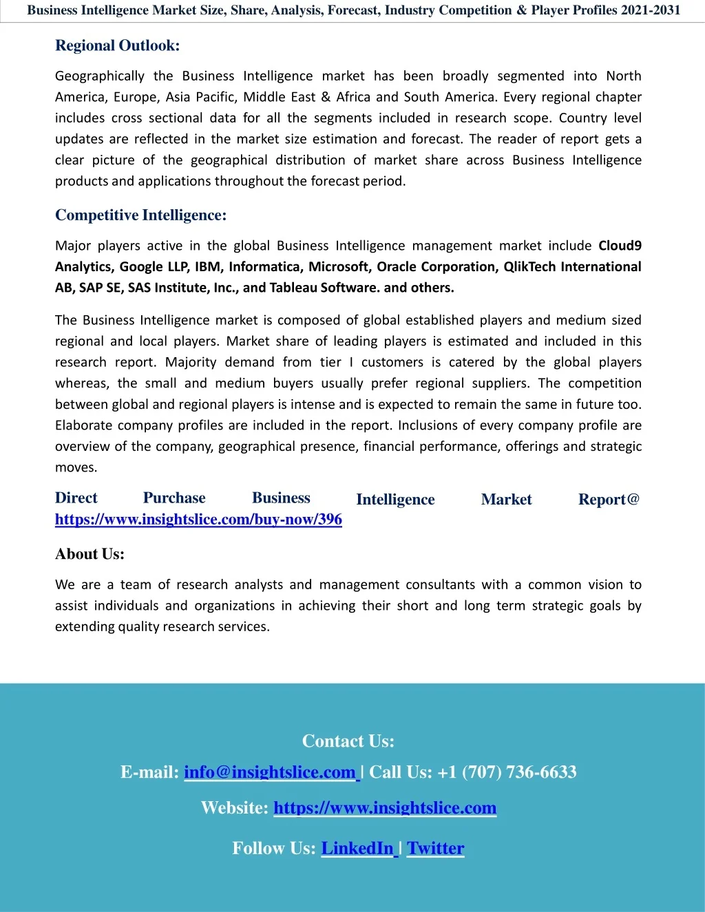 PPT - Business Intelligence Market Share, Trends, Analysis and ...