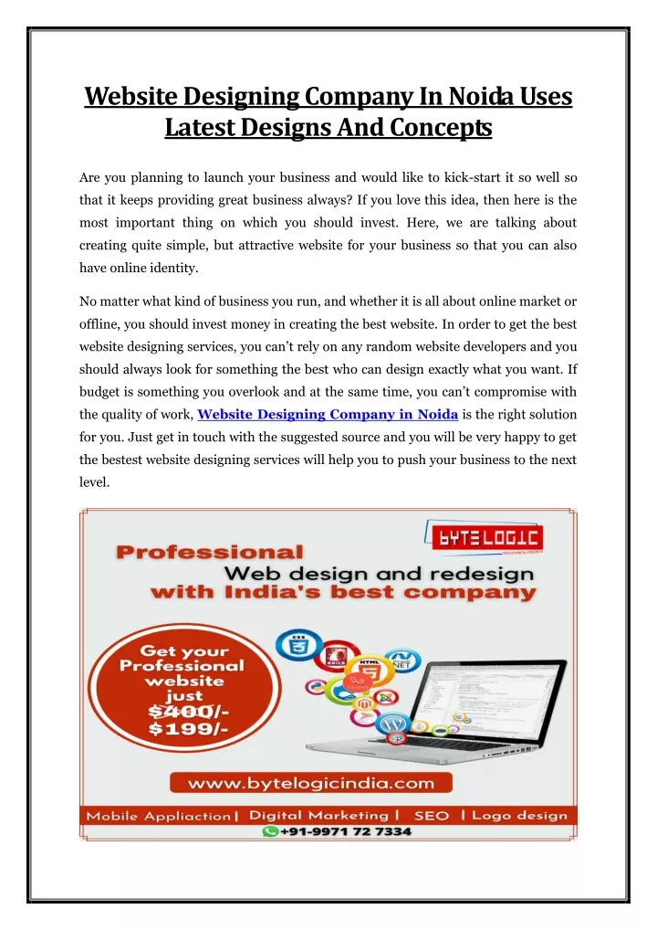 website designing company in noida uses latest n.