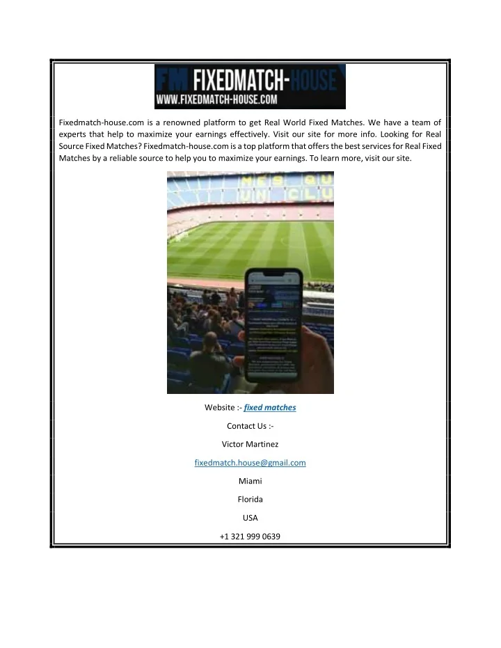 PPT Fixed Matches PowerPoint Presentation, free