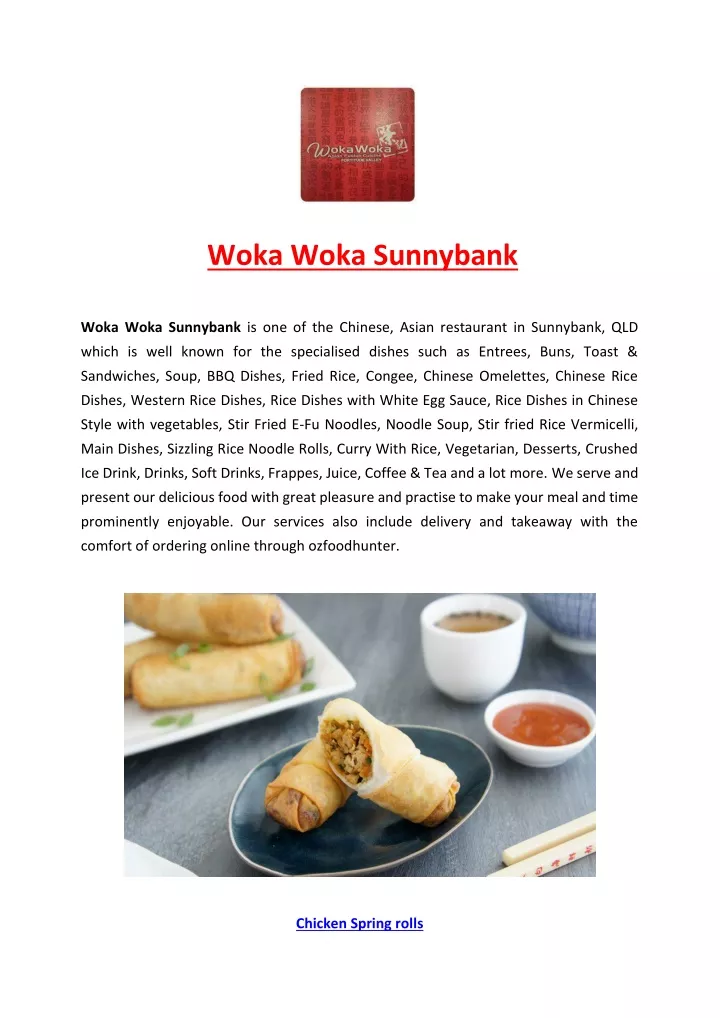 PPT - 5% Off - Woka Woka Chinese, Asian Menu Sunnybank, QLD PowerPoint ...