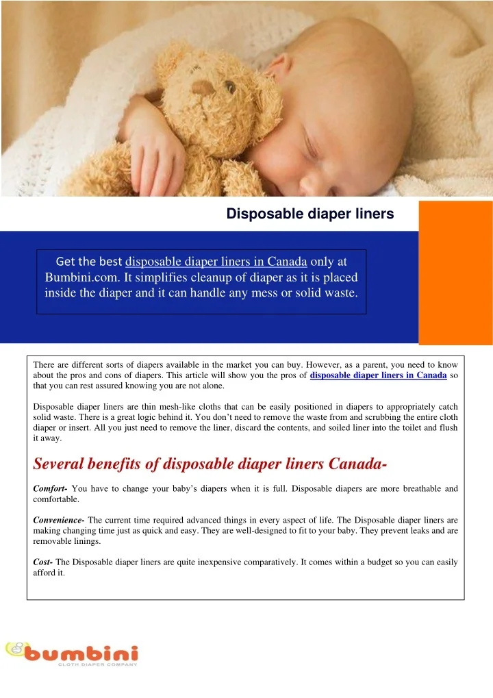 PPT Why Disposable Diaper Liners in Canada are Mostly Preferred