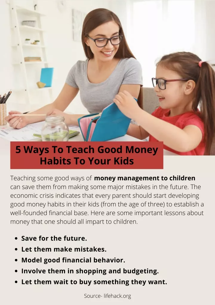 PPT - 5 Ways To Teach Good Money Habits To Your Kids PowerPoint ...