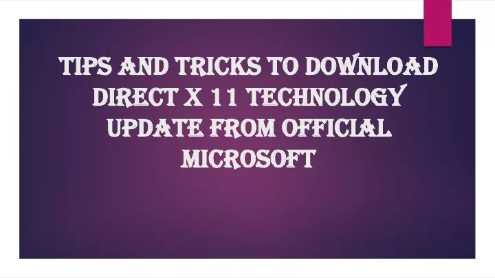 directx 11 technology update