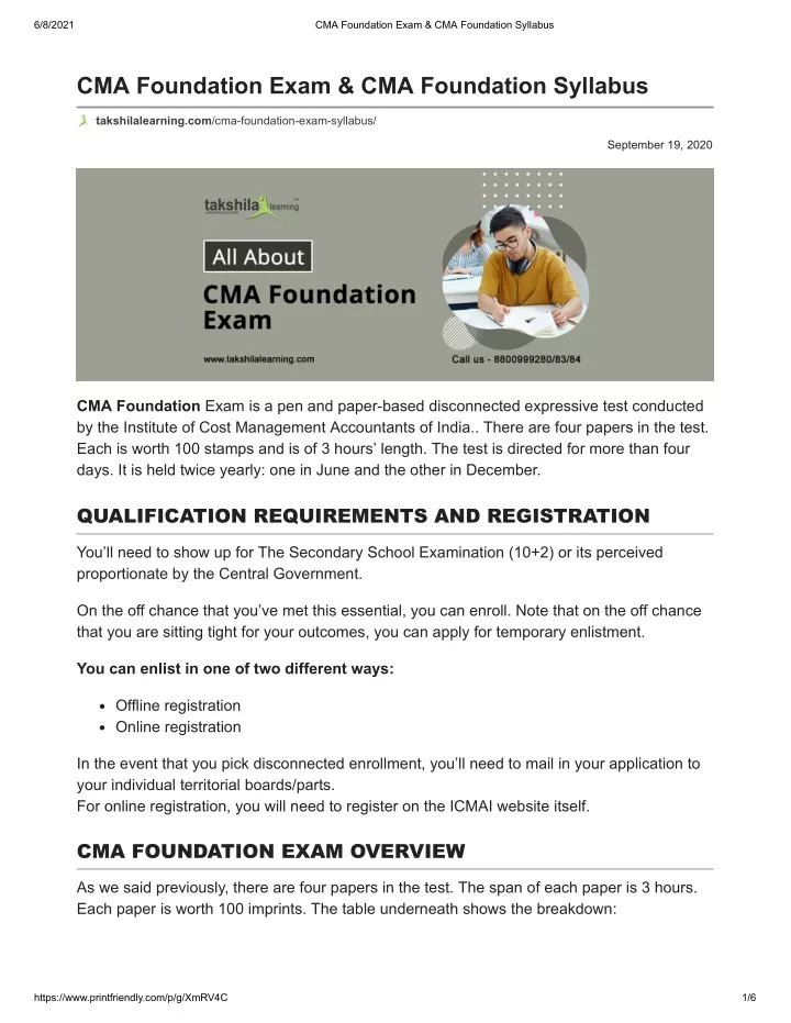 PPT CMA Foundation Exam Preparation Tips & Syllabus PowerPoint