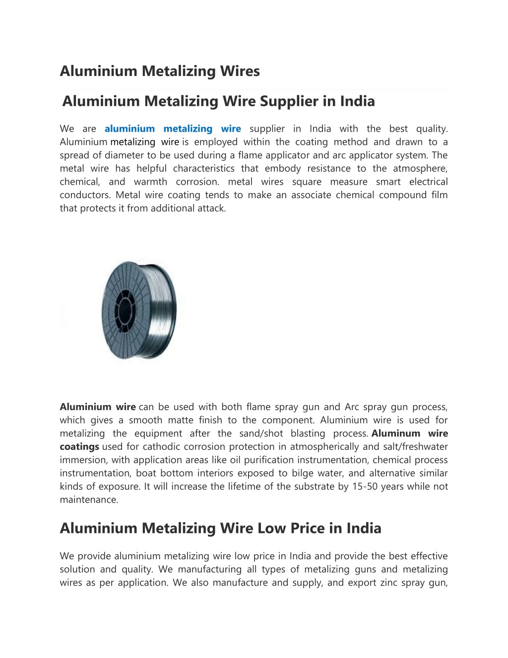 PPT - Aluminium Metalizing Wire-converted PowerPoint Presentation, free ...