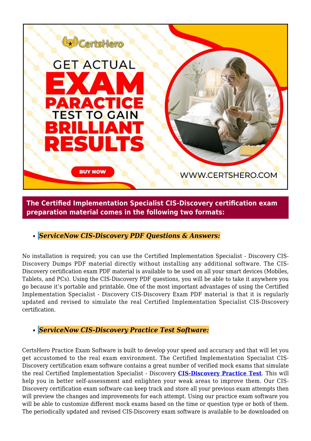 PPT - Download New Released ServiceNow CIS-Discovery Exam Dumps PDF[2021]  PowerPoint Presentation - ID:10585346