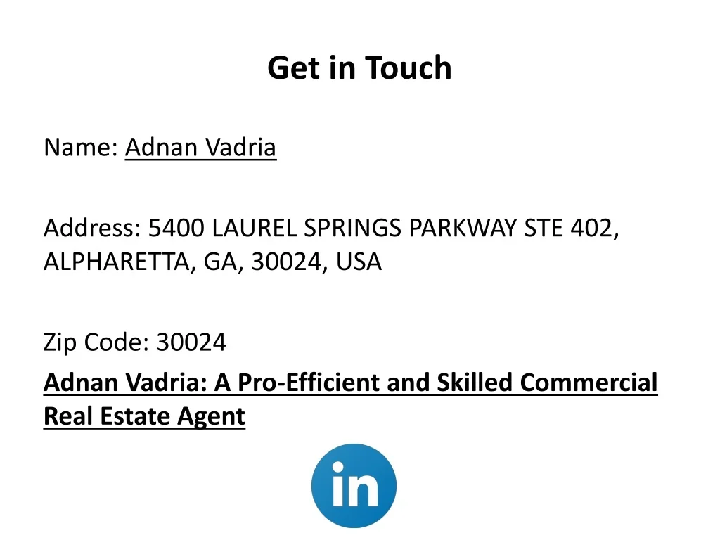 PPT - Best Commercial Real Estate Agent - Adnan Vadria PowerPoint ...