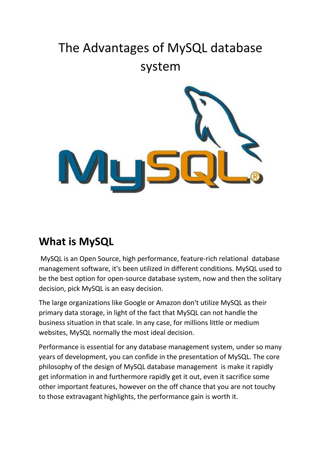 presentation on mysql database