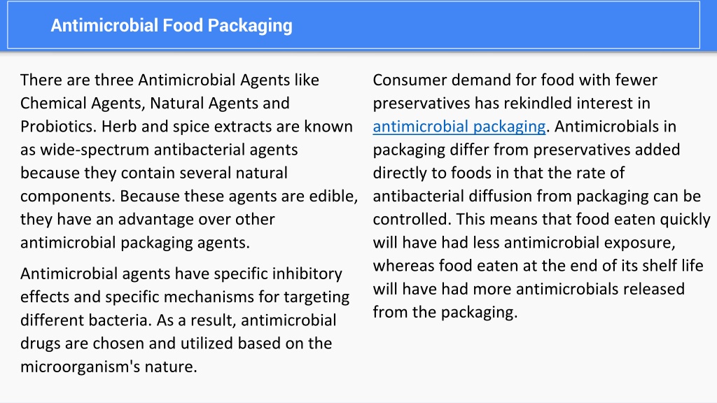 PPT - Antimicrobial Food Packaging PowerPoint Presentation, Free ...