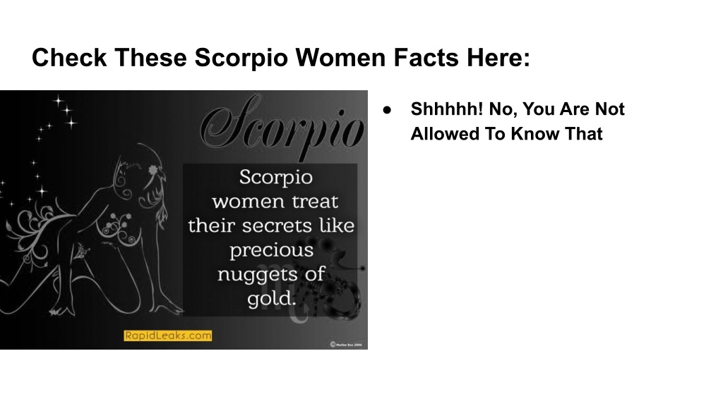 Ppt 11 Facts You Should Know About Scorpio Women Powerpoint