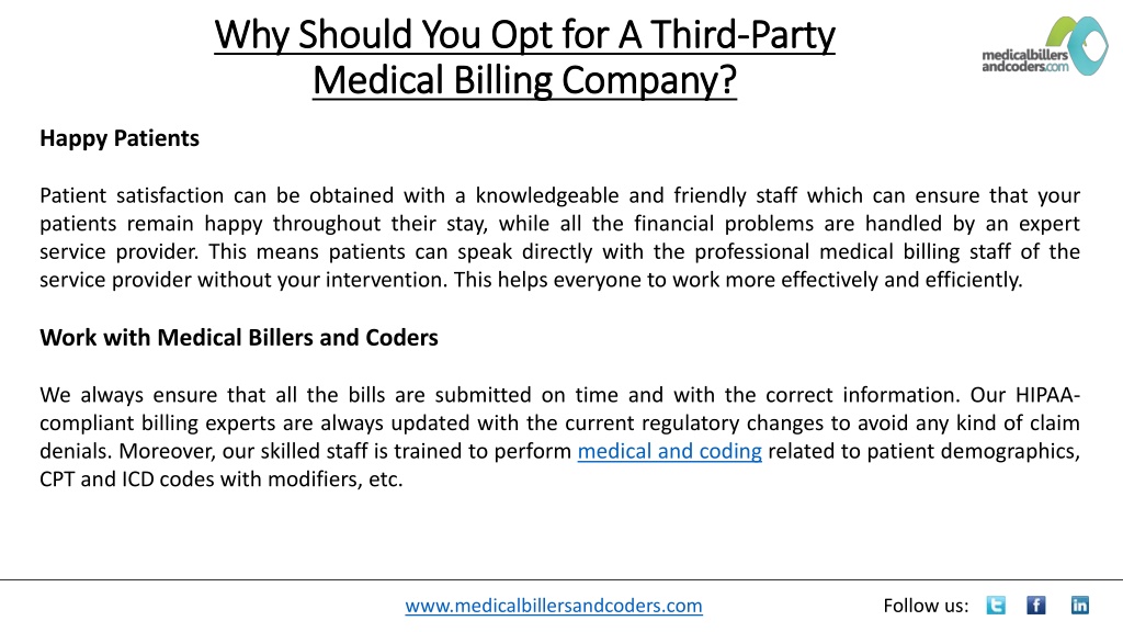 PPT - Why Should You Opt for A Third-Party Medical Billing Company ...