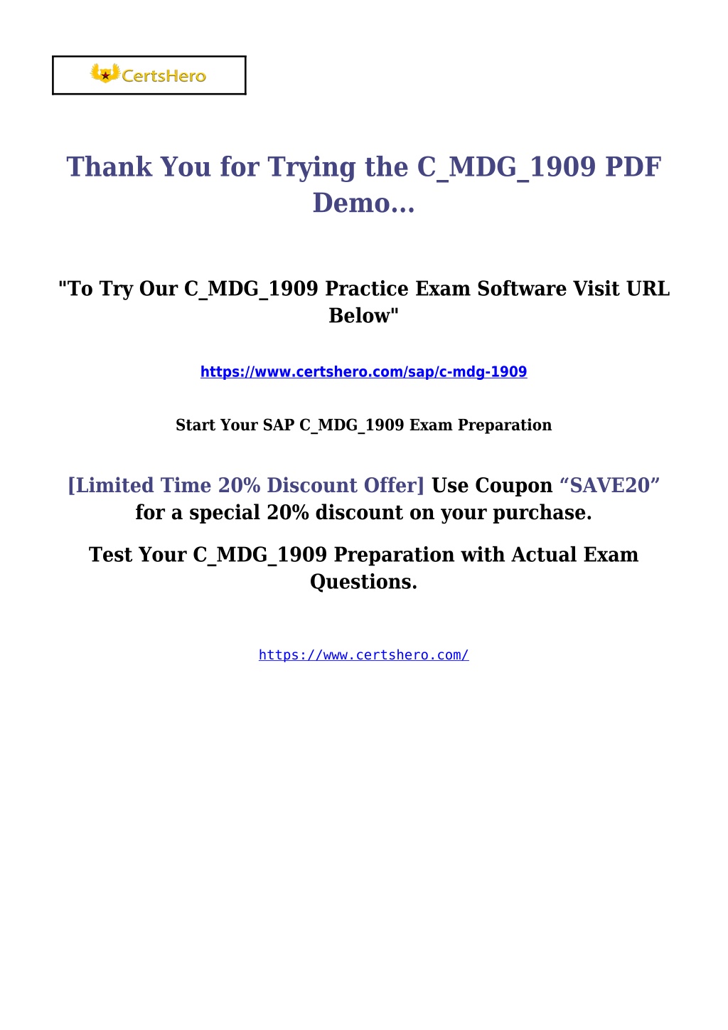 C_MDG_1909 Premium Exam