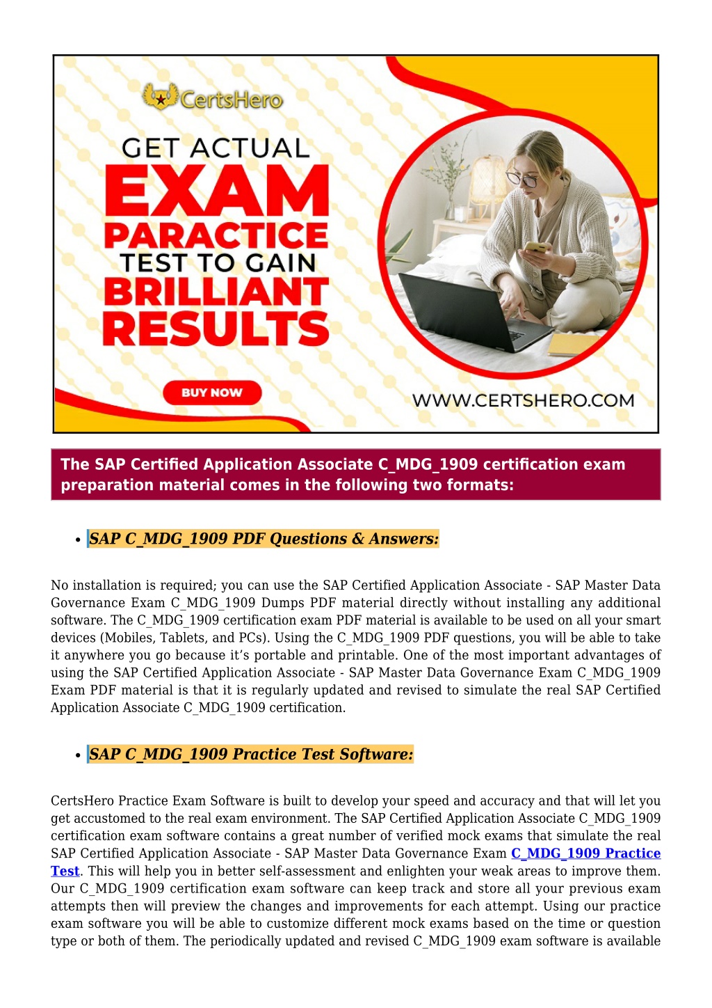 PPT - Get Success With Real SAP C_MDG_1909 Exam PDF-[2021 Sns-Brigh10