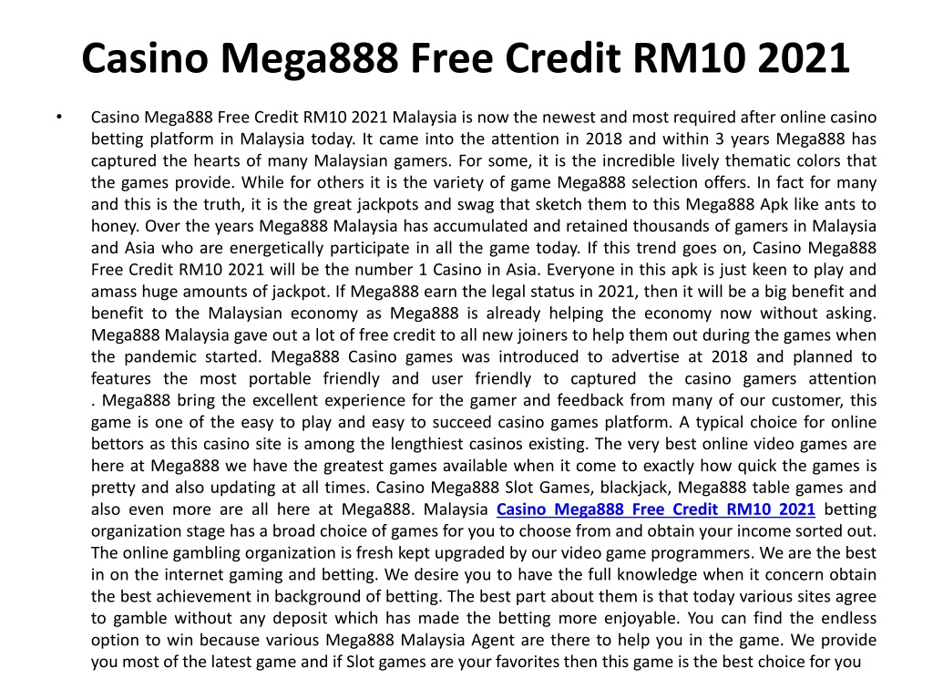 mega888 free credit