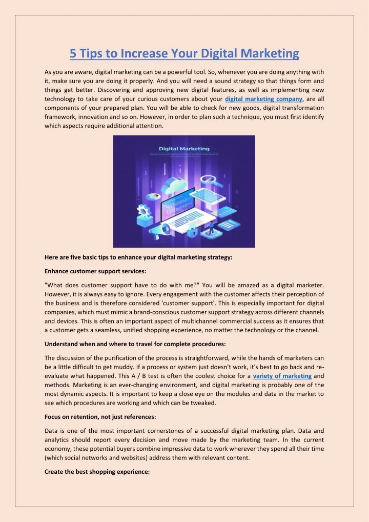 PPT - 5 Tips to Increase Your Digital Marketing PowerPoint Presentation ...