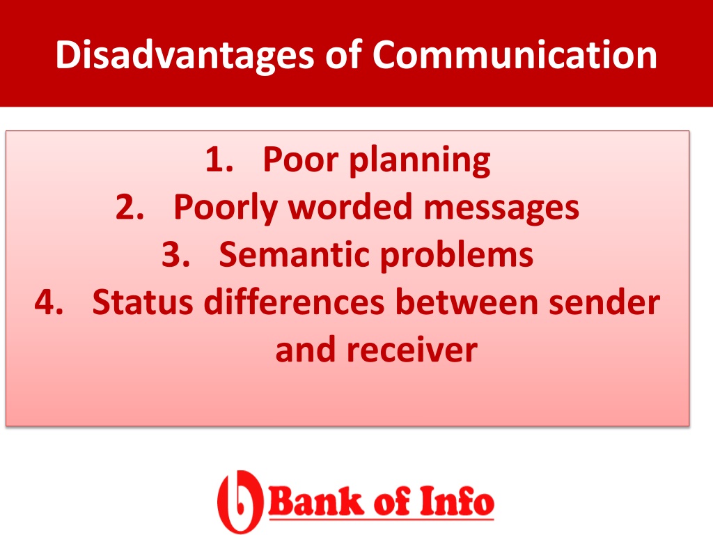 essay about communication disadvantages
