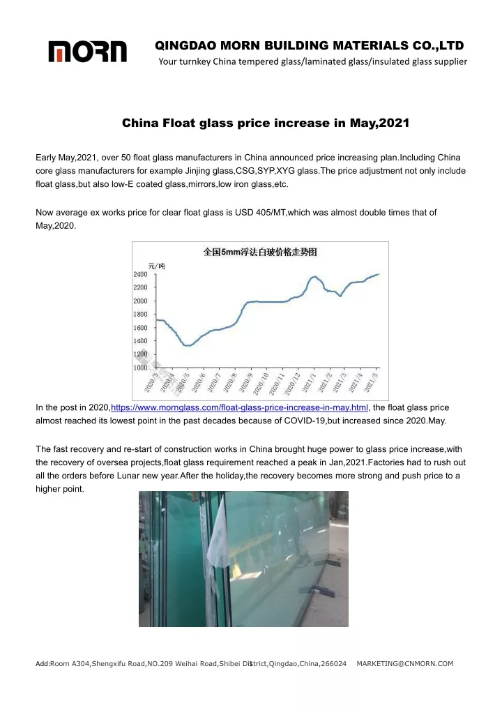 PPT China Float glass price increase in May_2021 PowerPoint