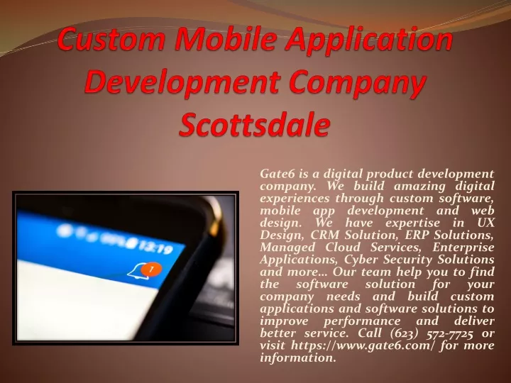 PPT Custom Mobile Application Development Company Scottsdale