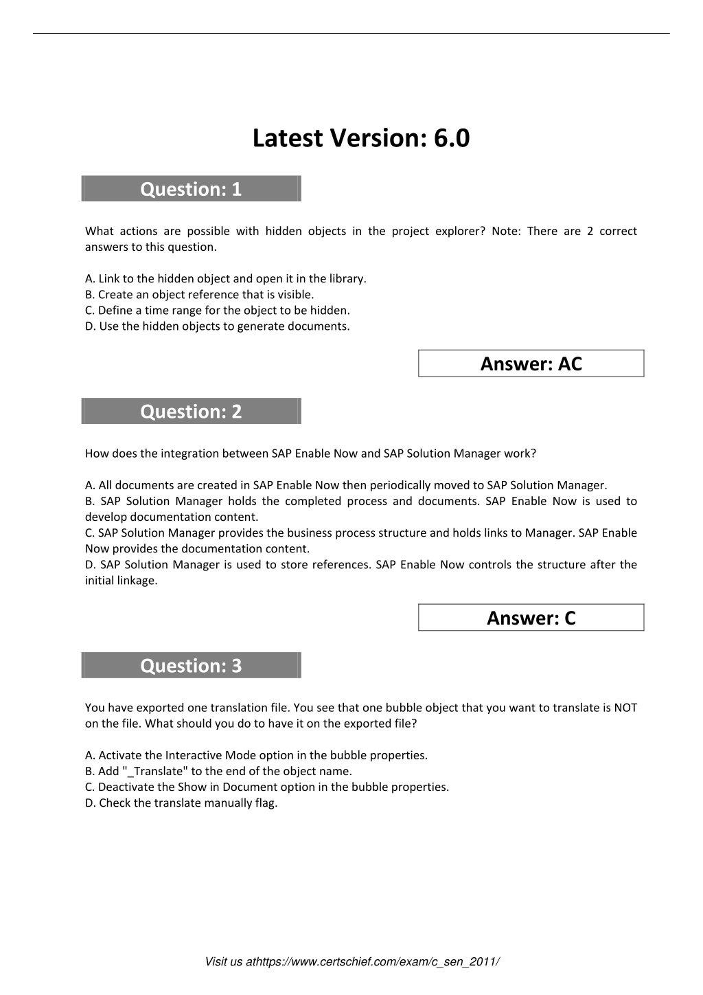 C-SEN-2011 New Exam Materials