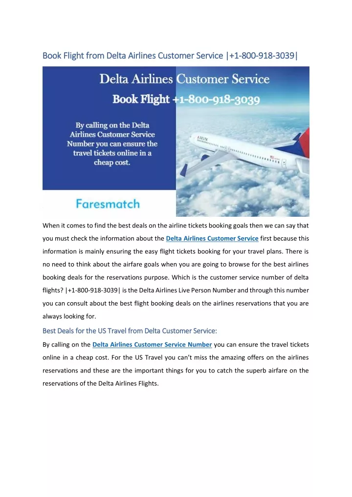 PPT Book Flight from Delta Airlines Customer Service PowerPoint