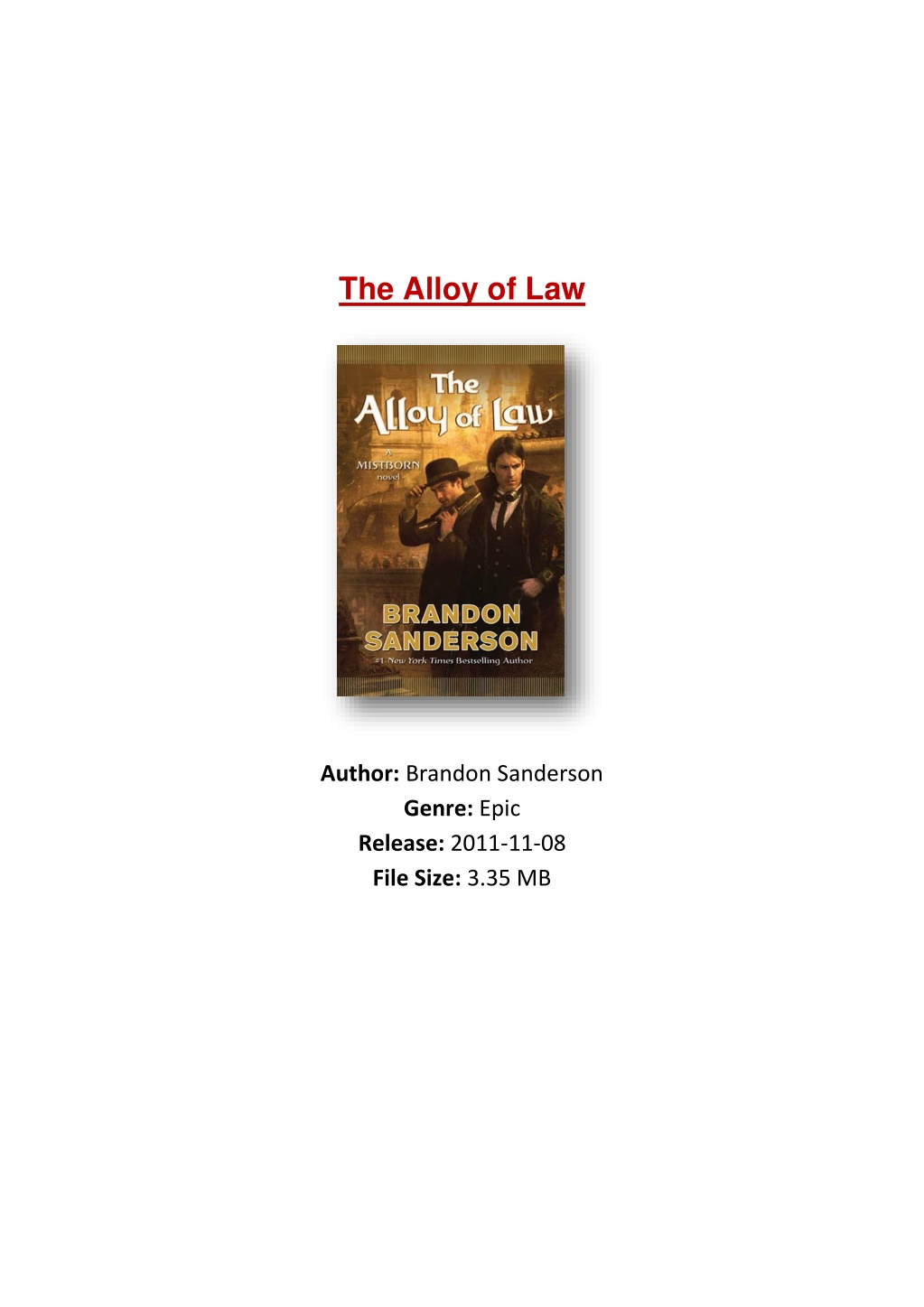 the alloy of law