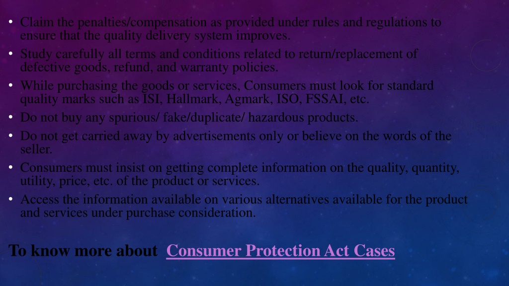 PPT - Consumer Protection Act Cases PowerPoint Presentation, free ...