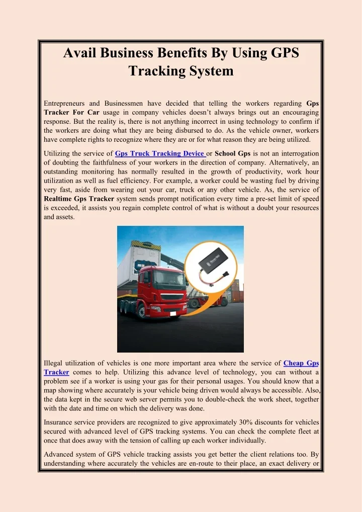benefits of gps tracking system